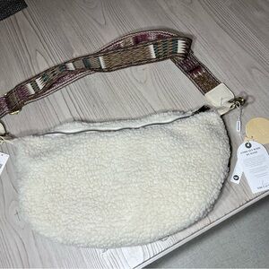 Cozy White Sherpa Crossbody Bag
